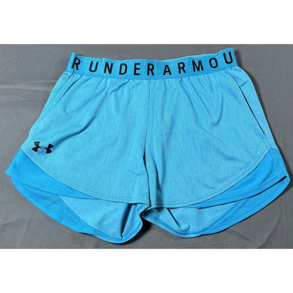 Under Armour HeatGear Play Up Blue Athletic Shorts Womens XS Loose‎ Fit 1292231